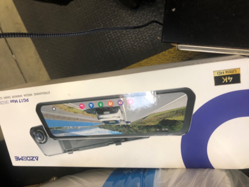 Photo 1 of AZDOME PG17 Max 4K+2.5K Mirror Dash Cam with ADAS, BSD and LCA, 12" Rear View Mirror Camera with 5GHz WiFi and Voice Control, Rearview Mirror Backup Camera Includes 64GB Card, GPS, Parking Monitor