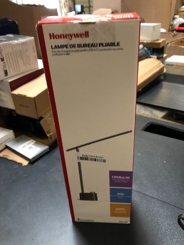 Photo 1 of Honeywell Sunturalux™ LED Desk Lamp with USB Charging Ports HWT-H01 - Stepless Dimmable Eye Caring Desk Light for Home Office Bedroom Bedside College Dorm, Foldable Table Lamp Reading Lamp Black