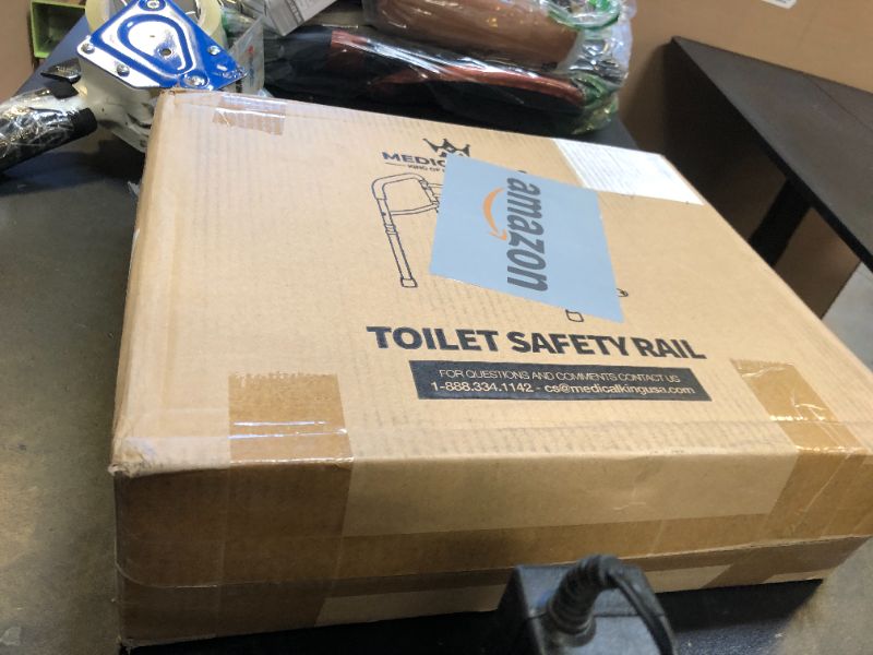 Photo 1 of Medical king Toilet Safety Rail - Adjustable Detachable Toilet Safety Frame with Handles Heavy-Duty Toilet Safety Rails Stand Alone - Toilet Safety Rails for Elderly, Handicapped - Fits Most Toilets