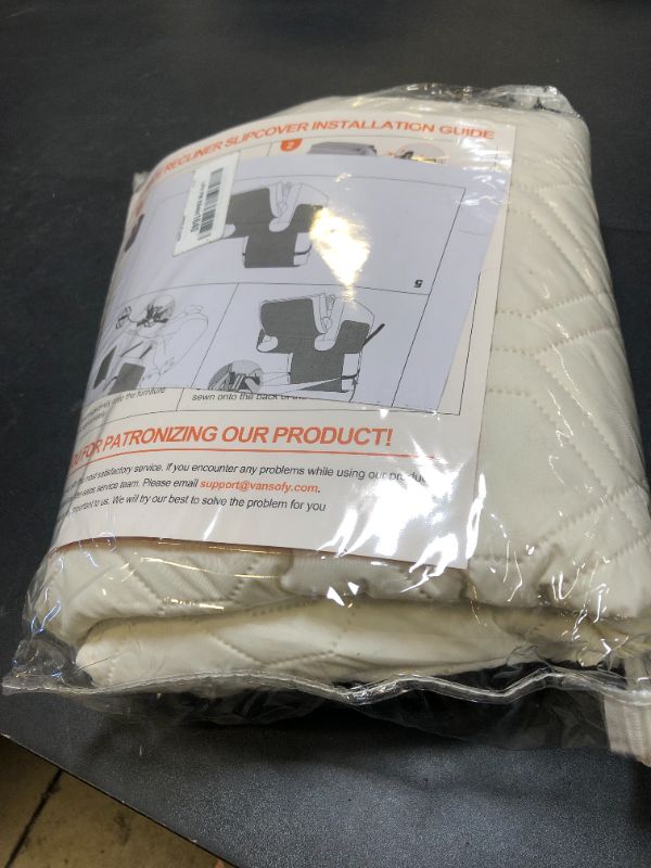 Photo 1 of VANSOFY 100% Waterproof Recliner Chair Covers, Recliner Cover Non-Slip Dog Chair Cover Furniture Protector Washable Slipcover with Pocket, Elastic Straps for Pets, Dogs(Off White, 23.6")