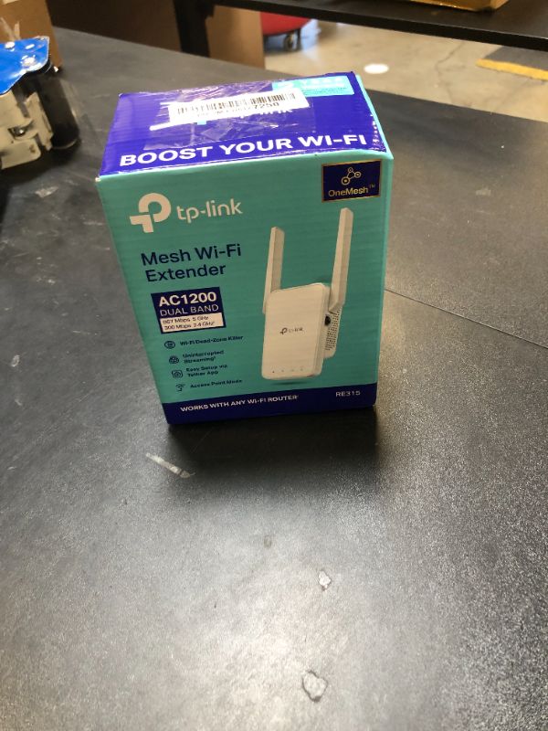 Photo 1 of TP-Link AC1200 WiFi Extender, 2024 Wirecutter Best WiFi Extender, 1.2Gbps home signal booster, Dual Band 5GHz/2.4GHz, Covers Up to 1500 Sq.ft and 30 Devices ,support Onemesh, One Ethernet Port (RE315)