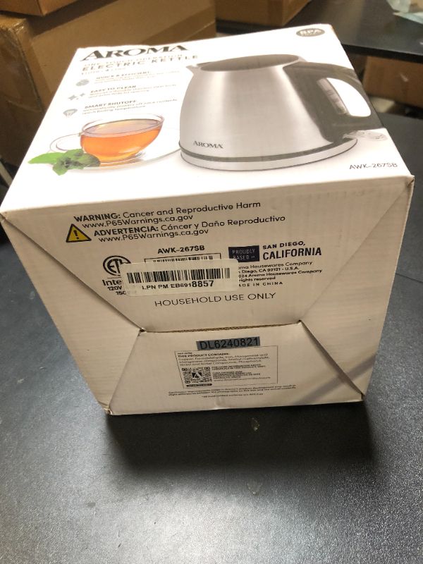 Photo 1 of Aroma Housewares 1.0L / 4-cup Stainless Steel Electric Kettle (AWK-267SB)