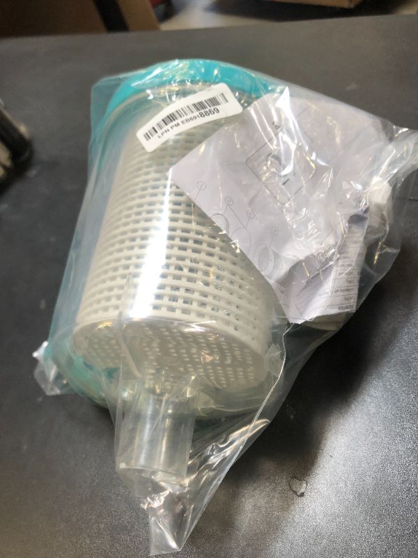 Photo 1 of Leaf Canister Catcher In-line Leaf Canister for Pool & Spa, With Mesh Basket & 5 Skimmer Socks, For Suction Manual & Automatic Pool Cleaners (White)