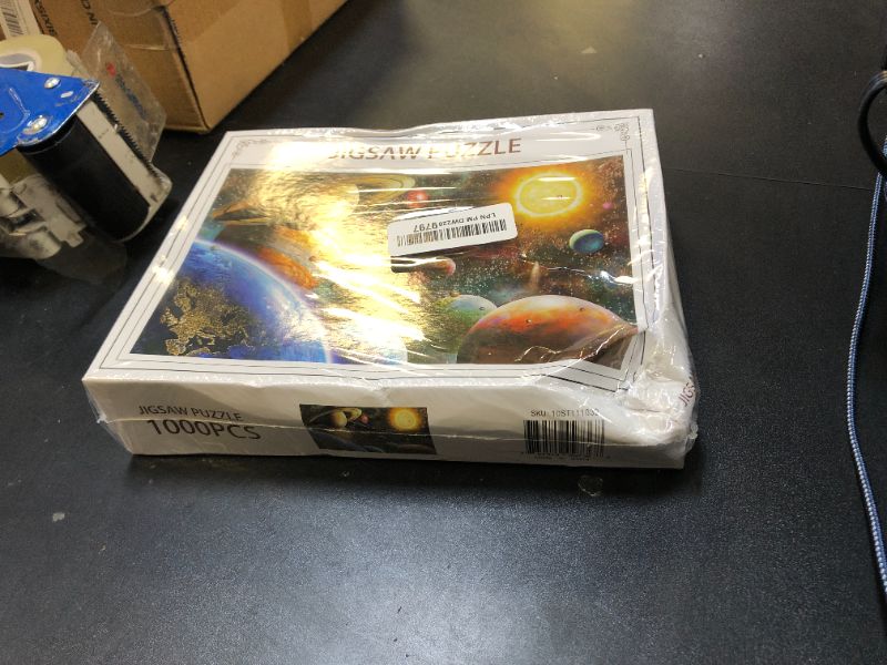 Photo 1 of Jigsaw Puzzles 1000 Pieces for Adults, Families (Space Traveler, Solar System) Pieces Fit Together Perfectly DAMAGED PKG
