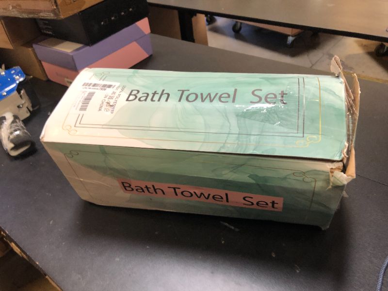 Photo 1 of 8-Piece Bath Towel Set, 2 Extra Large Bath Towel Sheets, 2 Hand Towels and 4 Washcloths - Highly Absorbent Quick Dry Microfiber,Ultra Soft Towel Set for Bathroom, Waffle Weave Design, Pack of 8, Green