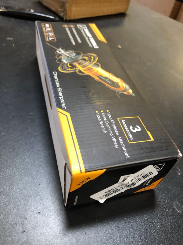Photo 1 of Sharp Pebble Electric Chainsaw Sharpener Kit - Comes with Chain Saw Sharpener Tool, 4 File Size Sharpening Wheel Bits, Angle Attachment, Wrench & eBook.