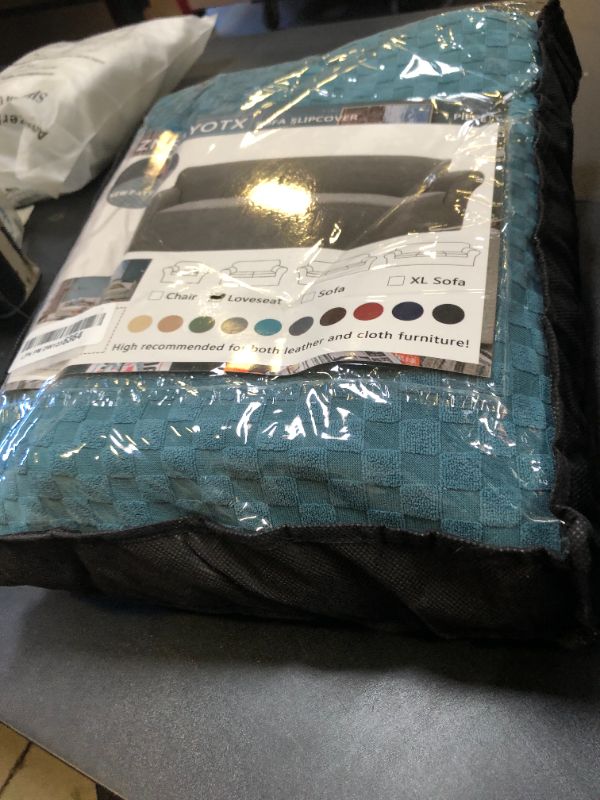 Photo 1 of ZNSAYOTX 1 Piece Jacquard Couch Covers for 2 Cushion Couch High Stretch Loveseat Slipcover for Pets Dogs Anti Slip Love Seat Sofa Slipcover Furniture Protector (Loveseat, Peacock Blue)