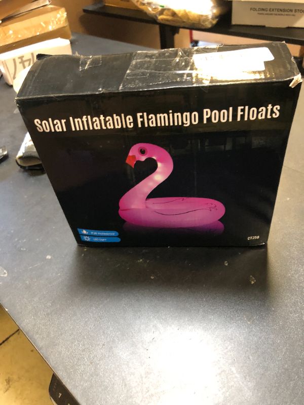 Photo 1 of FlyfreeU Flamingo Inflatable Pool Floats with Lights, Solar Powered Flamingo Pool Floats for Adults, 42 Inch Pool Float Lake Beach Floaty, Swimming Pool Float Raft Lounge for Adults Party Water Fun