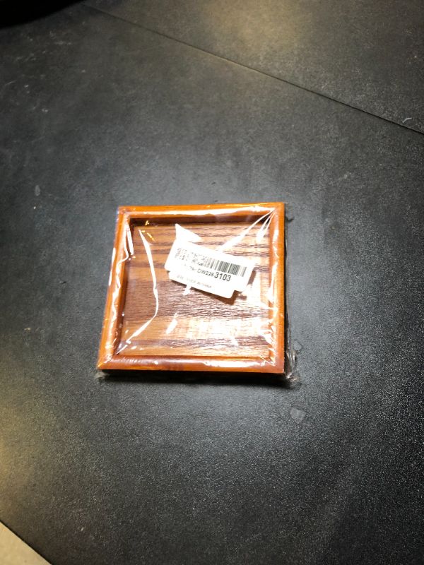 Photo 1 of Wooden Trays, Small Tray, Tea/Drink Platter, Mini Cup Tray, Portable Small Lovely Shape Solid Wood Snack Food Dinning Serving Plate(12.5 * 12.5 * 2)