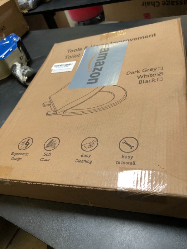 Photo 1 of Aünsffer Toilet Seat Round Soft Close16.5'', Toilet Lid Slow Close Quiet No Slam, Easy Installation & Release?Safe PP Material Easy Clean, Comfortable Ergonomic Design, 2 Years Support, White Plastic