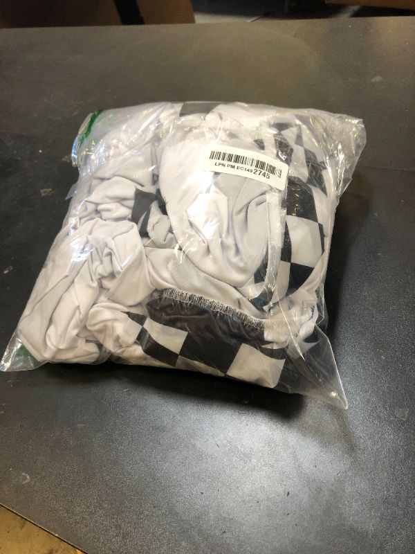 Photo 1 of Arch Backdrop Covers Racing Checker Texture Black and White Chiara Arch Backdrop Cover for Baby Shower Birthday Party (7.2FT)