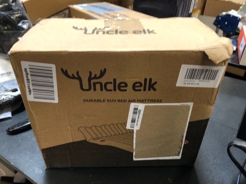 Photo 1 of Uncle elk SUV Air Mattress: Inflatable Car Air Mattress for Camping, Flocking Car Bed with Air Pump & 2 Pillows, Portable Sleeping Pad Mattress for Home Car Travel Camping Black