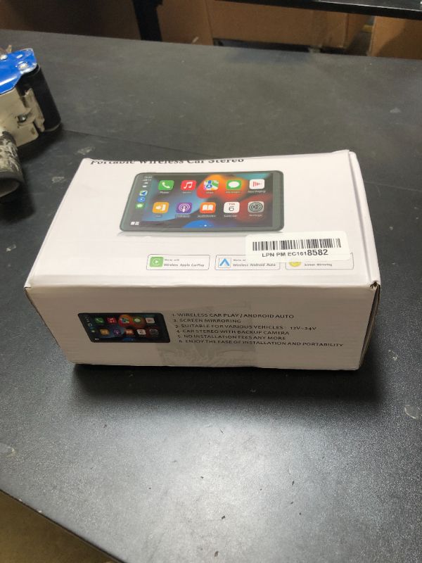 Photo 1 of Portable Apple Carplay/Android Auto Screen for Car, 7 Inch HD Touch Screen Wireless Car Play with Backup Camera, Voice Control, BT, FM, Mirror Link for All Vehicle