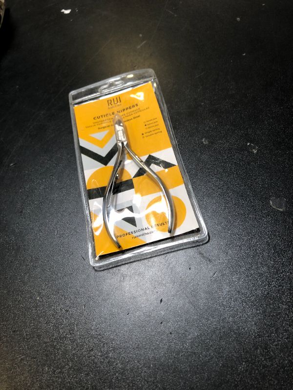 Photo 1 of Rui Smiths Professional Cuticle Nippers | Precision Surgical-Grade Stainless Steel Cuticle Trimmer, French Handle, Single Spring, 4mm Jaw (Quarter Jaw)