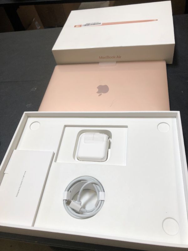 Photo 1 of 2020 Apple MacBook Air Laptop: Apple M1 Chip, 13” Retina Display, 8GB RAM, 256GB SSD Storage, Backlit Keyboard, FaceTime HD Camera, Touch ID. Works with iPhone/iPad; Gold