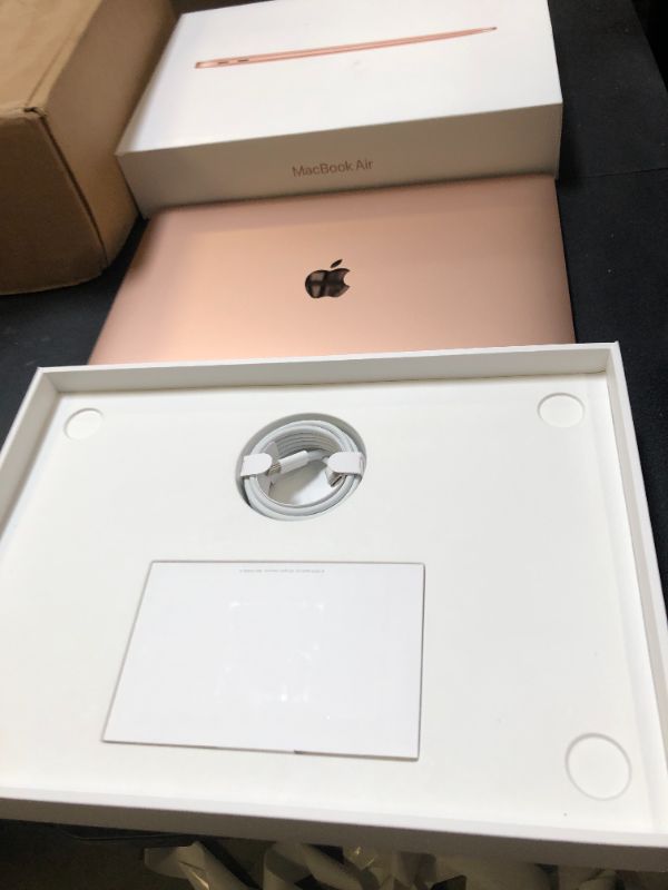 Photo 1 of 2020 Apple MacBook Air Laptop: Apple M1 Chip, 13” Retina Display, 8GB RAM, 256GB SSD Storage, Backlit Keyboard, FaceTime HD Camera, Touch ID. Works with iPhone/iPad; Gold
