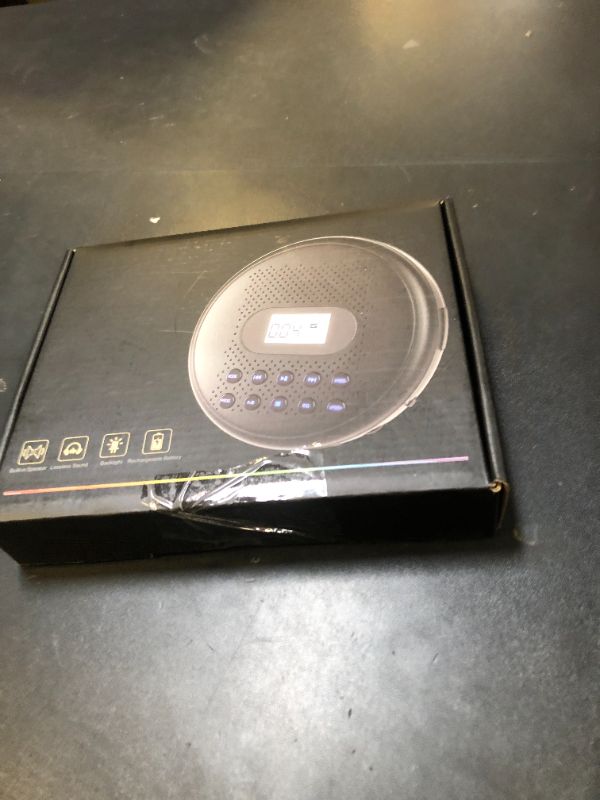 Photo 1 of ARAFUNA Portable CD Player with Dual Stereo Speakers, Rechargeable Compact CD Player for Car with Anti-Skip Protection, Headphones and AUX Cable