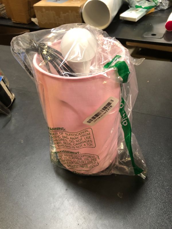 Photo 1 of Yarra-Decor Bedside Lamp with USB Port - Touch Control Table Lamp for Bedroom 3 Way Dimmable Nightstand Lamp with Round Pink Fabric Shade for Living Room, Dorm, Home Office (LED Bulb Included) ITEM BENT
