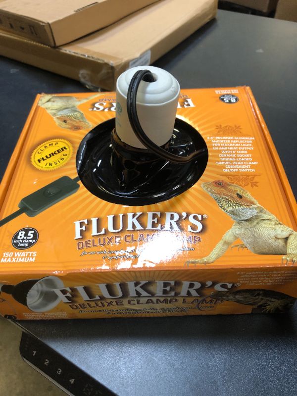 Photo 1 of Fluker's Repta-Clamp Lamp, Heavy Duty Clamp Light For Reptile Tanks and Terrariums, UL/CUL Approved, Great for Reptile Basking, 150-Watt Maximum with On/Off Switch, 8.5"