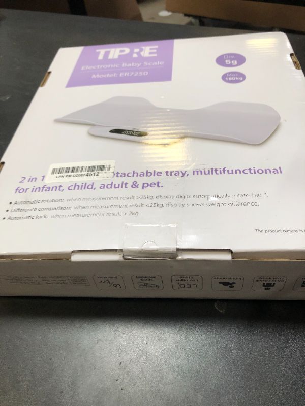 Photo 1 of TIPRE Baby Weight Scale, Infant Scale with Detachable Tray, Pet Scale for Cat Dog, Multiple Weighing Scale for Toddler, Children, Pet and Adult Auto-Rotation LED Screen, Up to 400lb/180kg