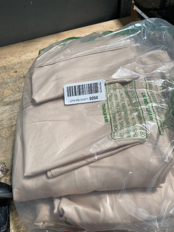 Photo 1 of Threadmill Luxury Supima Cotton Sheets, 1200 Thread Count Soft 100% Cotton Sheets for King Size Bed, 4 Pc Beige King Bed Sheets Set, 5-Star Hotel Quality with Elasticized Deep Pocket King Sheets