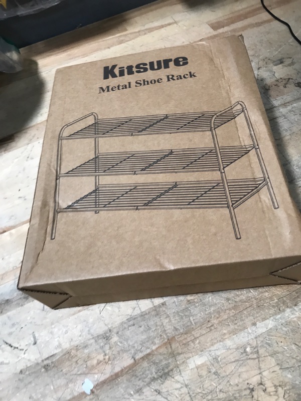 Photo 1 of Kitsure Shoe Rack - Stainless Steel Shoe Organizer, Sturdy Shoe Rack for Closet and Front Door Entrance, Free Standing Shoe Shelf, Closet Organizers and Storage, Black