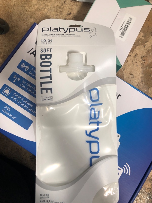 Photo 1 of **MISSING BOTTLE CAP** Platypus SoftBottle Flexible Water Bottle with Closure Cap, Platy Logo, 1.0-Liter