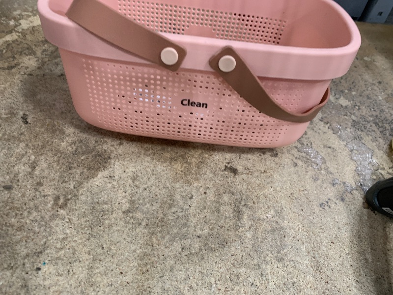 Photo 1 of **SEE NOTES***JiatuA Plastic Storage Basket with Handle Portable Shower Caddy Tote Organizer Basket Bin for Bathroom Kitchen Dorm Room Bedroom, Pink
