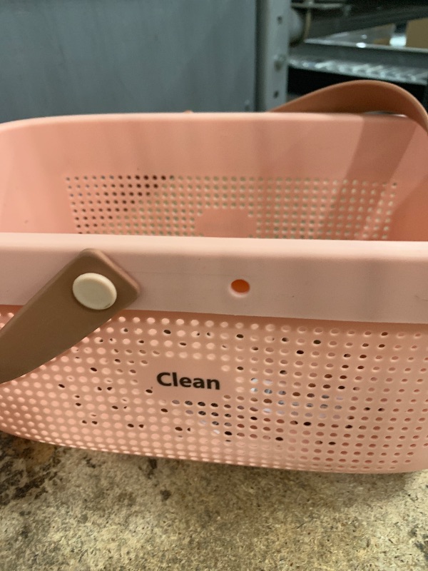 Photo 1 of **SEE NOTES***JiatuA Plastic Storage Basket with Handle Portable Shower Caddy Tote Organizer Basket Bin for Bathroom Kitchen Dorm Room Bedroom, Pink
