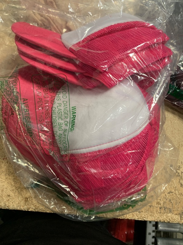 Photo 1 of 10 Pcs Sublimation Blank Trucker Hats Bulk Mesh Baseball Cap Polyester Mesh Trucker Hat for Men and Women (Hot Pink and White)