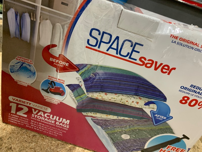 Photo 1 of 12-Pack Variety Vacuum Storage Bags for Comforters, Blankets & Clothes – Vacuum Sealed Compression Bags with Hand Pump – Space Saver Storage Bags for Bedding,Travel & Organization (3S, 3M, 3L & 3XL)