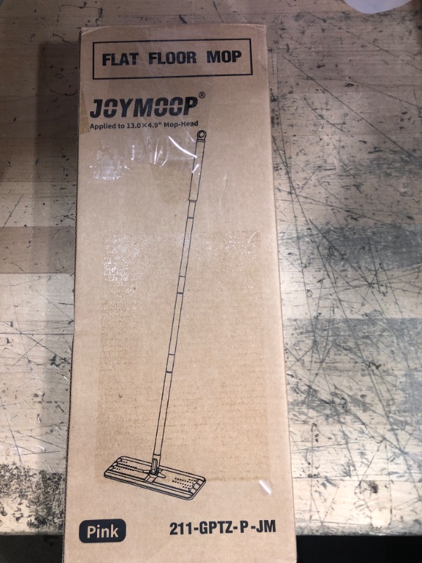Photo 1 of **MISSING MOP POLE ATTACHMENT** JOYMOOP Flat Mop, Microfiber Mops for Floor Cleaning, 60" Long Handle with Flexible 13" Flat Head, Pink