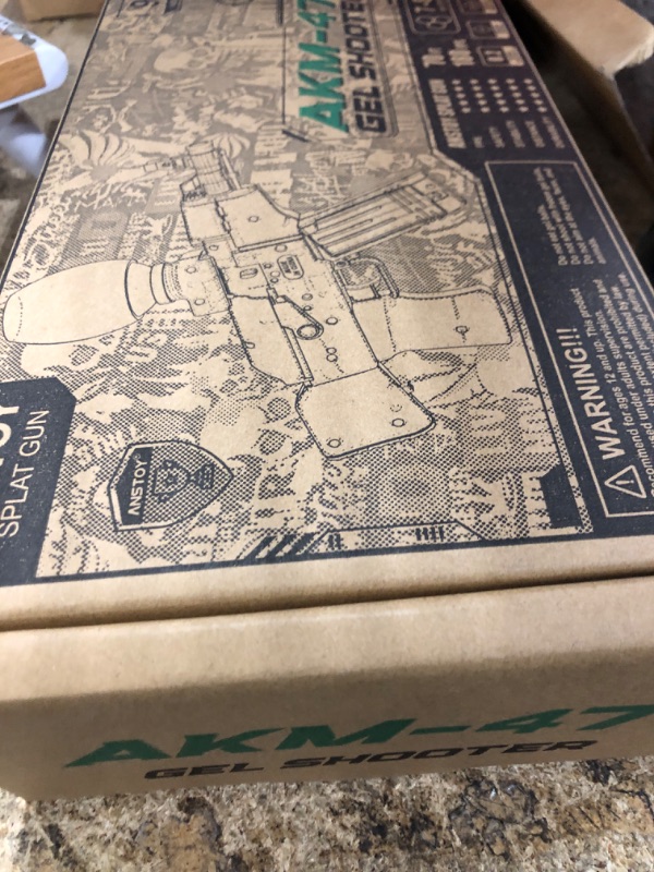 Photo 1 of **MISSING BATTERY** Anstoy Splat Gun Electric with Gel Ball Blaster AEG AKM-47 Splatter Ball Blaster for Outdoor Activities-Fighting Shooting Team Game Ages 14+(Halloween)