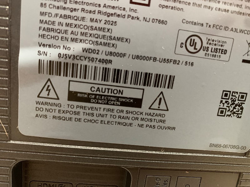 Photo 1 of ****************SCREEN CRACKED, NON-FUNCTIONAL, FINAL SALE************
Samsung 55 Inch U8000F LED 4K Smart TV, Black