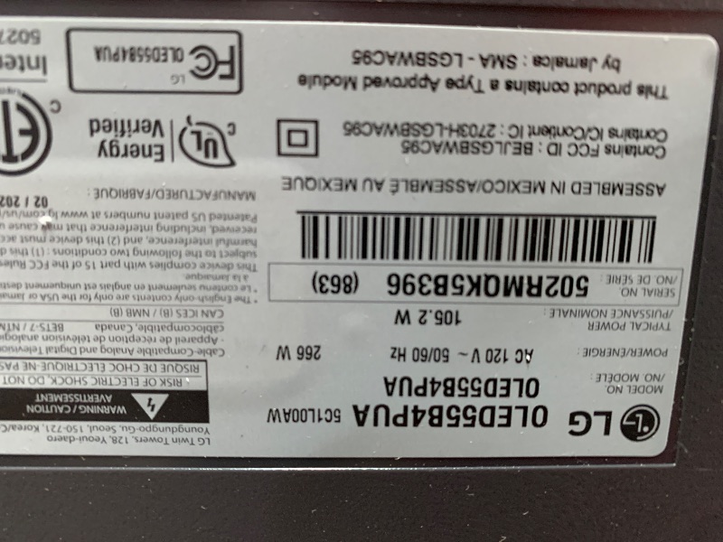 Photo 1 of *****************SCREEN CRACKED, NON-FUNCTIONAL, FINAL SALE***************
LG 55-Inch Class OLED B4 Series Smart TV 4K Processor Flat Screen with Magic Remote AI-Powered with Alexa Built-in (OLED55B4PUA, 2024)
