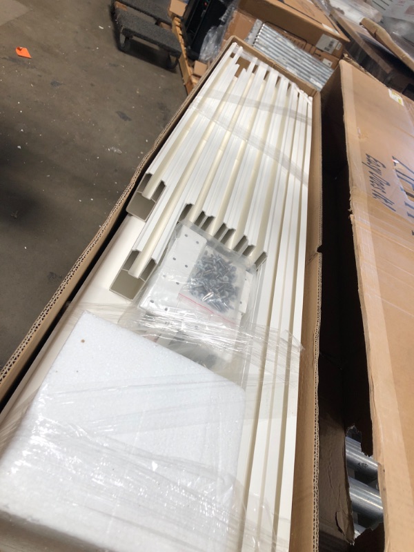 Photo 1 of *************PARTIAL ITEM, THIS IS ONLY BOX 3 OUT OF 3******************
89in H x 62in W x 47in L (1 Enclosure) Zippity Hampton Outside Shower Enclosure Kit with Door, White Vinyl Outdoor Shower Kit for Pool Shower, Outdoor Changing Room, Beach Shower, ZP