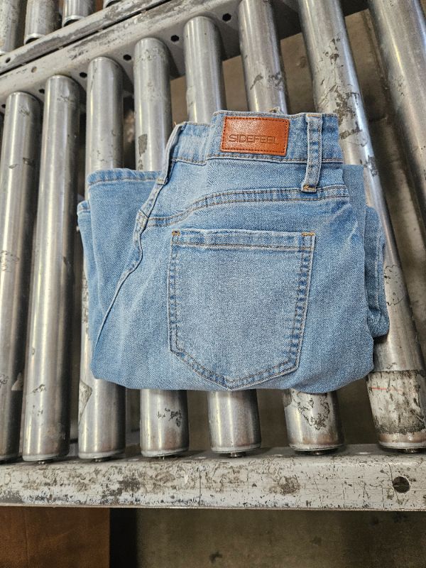 Photo 1 of (SIZE 8) (BAGGED) Sidefeel Women's Barrel Jeans Wide Leg Vintage Mid Rise Y2k Baggy Boyfriend Denim Pants Size 8 Light Blue