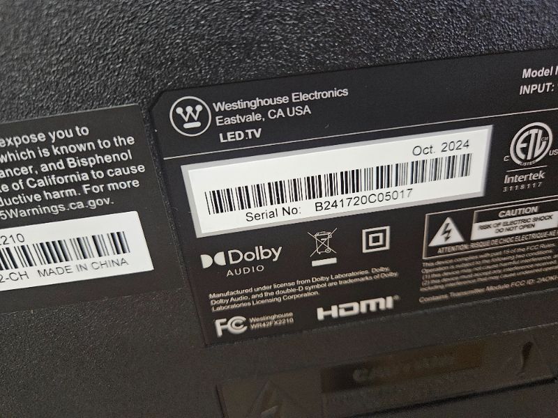 Photo 1 of ** broken screen final sale **  Westinghouse Roku TV - 42 Inch Smart Television, 1080P LED Full HD with Wi-Fi Connectivity and Mobile App, Flat Screen Compatible with Apple Home Kit, Alexa and Google Assistant