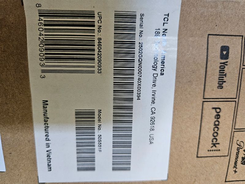 Photo 1 of ** damaged screen, final sale!!!!!TCL 50-Inch Class S5 UHD 4K LED Smart TV with Fire TV (50S551F, 2024 Model), Dolby Vision, HDR PRO+, Dolby Atmos, Alexa Built-in with Voice Remote, Apple AirPlay 2 Compatibility, Streaming Television
