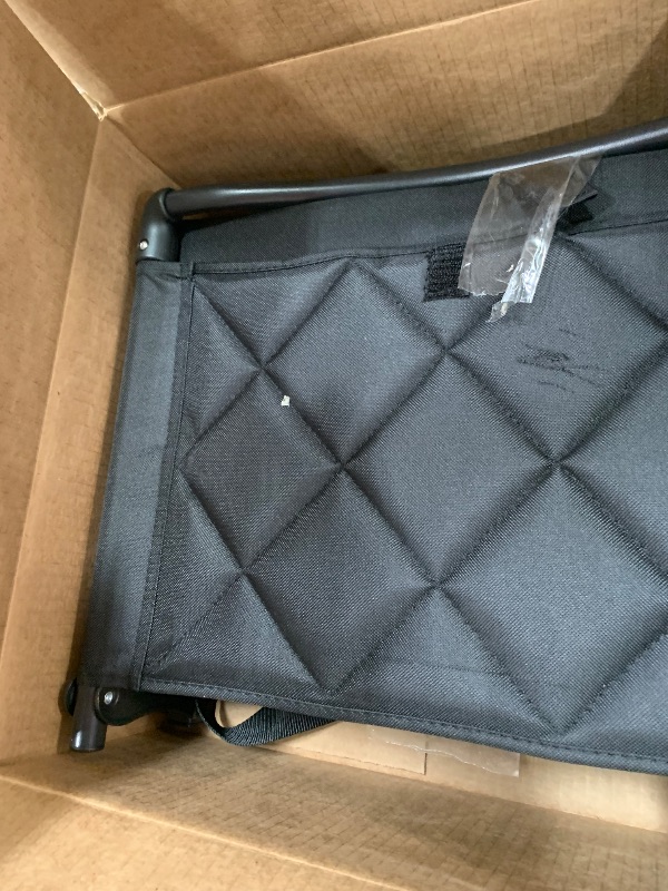 Photo 1 of **ONLY 1 **Kaganoon Stadium Seats with Back Support Cushion, Folding Stadium Seats for Bleachers Hold up 400lbs, Wide Bleacher Seat with Shoulder Strap & Handle Comfort for Sports Events (Black, 2pcs)