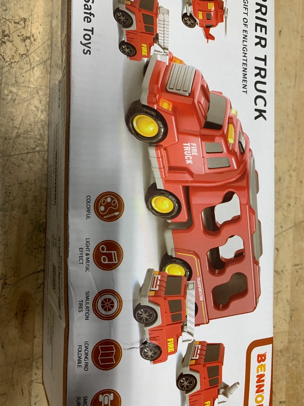 Photo 1 of Bennol Fire Trucks Toddler Toys for Boys Age 1-3 3-5, 5-in-1 Fire Car Truck for Girls 1 2 3 4 5 6 Years Old, Christmas Birthday Gift Car Sets with Light Sound