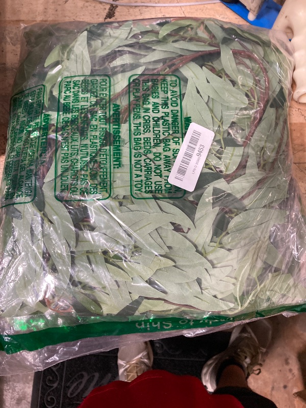 Photo 1 of 5 Pack 6 ft Artificial Willow Leaves Vine Garland Hanging Greenery Fake Silk Rattan Wicker Twig Italian Ruscus Plant Faux Ivy Wedding Garland for Home Outdoor Table Centerpiece Wreath Arch Decor