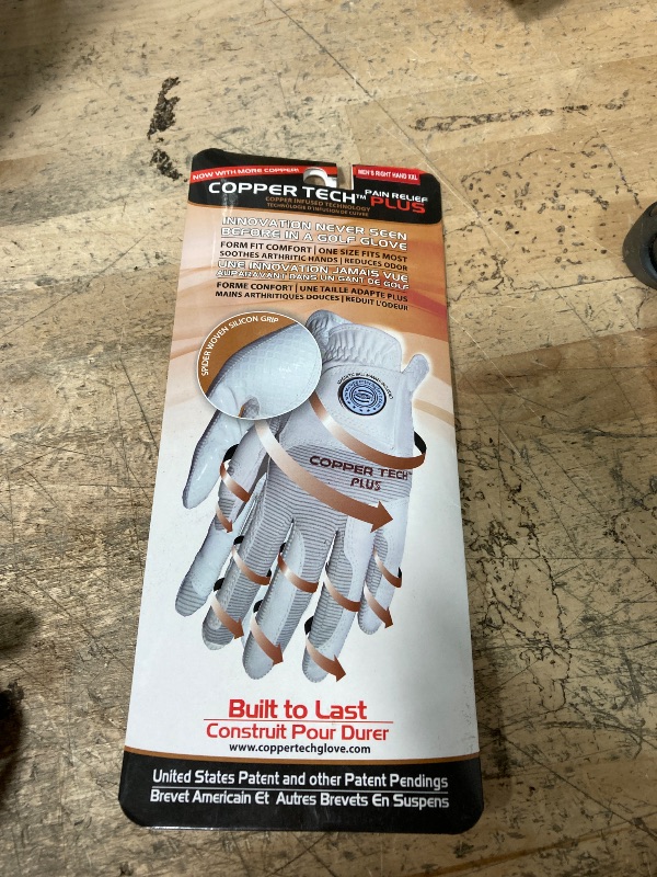 Photo 1 of *RIGHT GLOVE ONLY* Copper Tech Men’s Golf Gloves - Joint Support for Golfers with Copper Compression - 100% AAA Synthetic Leather - Built for Comfort & Joint-Friendly - Golf Gloves Men Both Handed Golfers (2nd Gen)