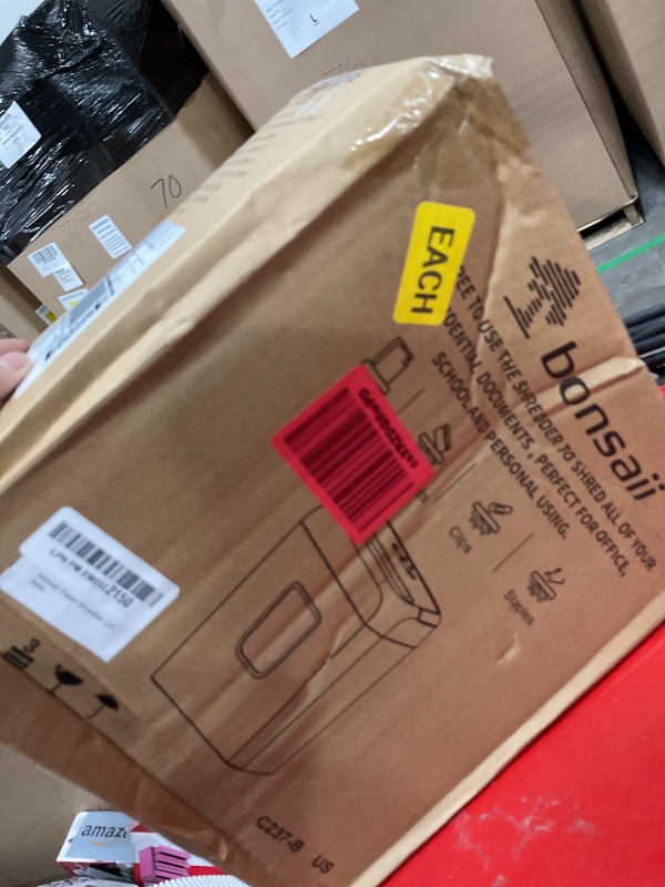 Photo 1 of **UNNKOWN DAMAGES/MISSING PARTS** Bonsaii Paper Shredder for Home Use, 3.4 Gal Wastebasket, 6 Sheet Crosscut Paper Credit Cards, Staples, and Clips Shredder for Home Office Use, Portable Handle Design (C237-B New Version)