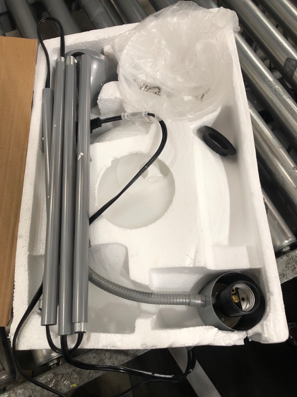 Photo 1 of Simple Designs LF2000-SLV Mother-Daughter Floor Lamp with Reading Light, Silver