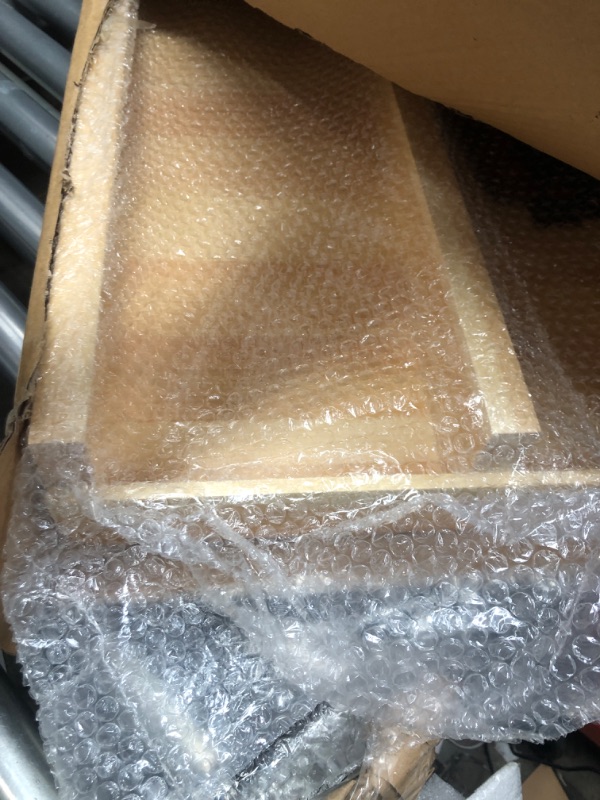 Photo 1 of Wooden Threshold Ramp for Home Steps, 4" Rise Door Ramp for Wheelchair/Walker/Cart/Scooter, Doorway Ramp with Non-Slip Stripes(35.4" W*4.0" H, Solid Wood, 800LBs Capacity)