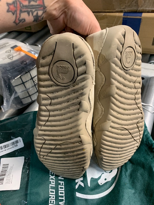 Photo 1 of ***(HEAVILY USED/ MINOR DAMAGE)***Dbeck Climatelight Women's Waterproof Casual Fashion Ankle Booties for Commuting Walking Shoes Cozy Boots Slip-on Driving Running Shoes, Khaki, 9.5