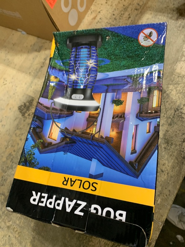 Photo 1 of ZECHUAN Solar Bug Zapper Outdoor Waterproof, Portable Pest Control Electric Mosquito Zapper Killer with Panel Sensor, Rechargeable Insect Trap Fly Zapper for Home, Patio, Backyard, Camping