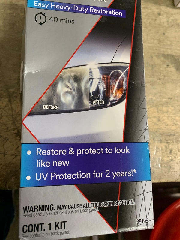 Photo 1 of 3M Ultra Headlight Restoration Kit, Contains Masking Tape, Light Sanding Discs, Wax Protectant and More, Use on Plastic Lenses Headlights, Taillights and More, Easy Heavy-Duty Restoration (39195)