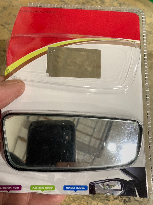 Photo 1 of **PARTIAL SET ONLY 1 ** Livtee Framed Rectangular Blind Spot Mirror, HD Glass and ABS Housing Convex Wide Angle Rearview Mirror with Adjustable Stick for Universal Car (2 pcs)